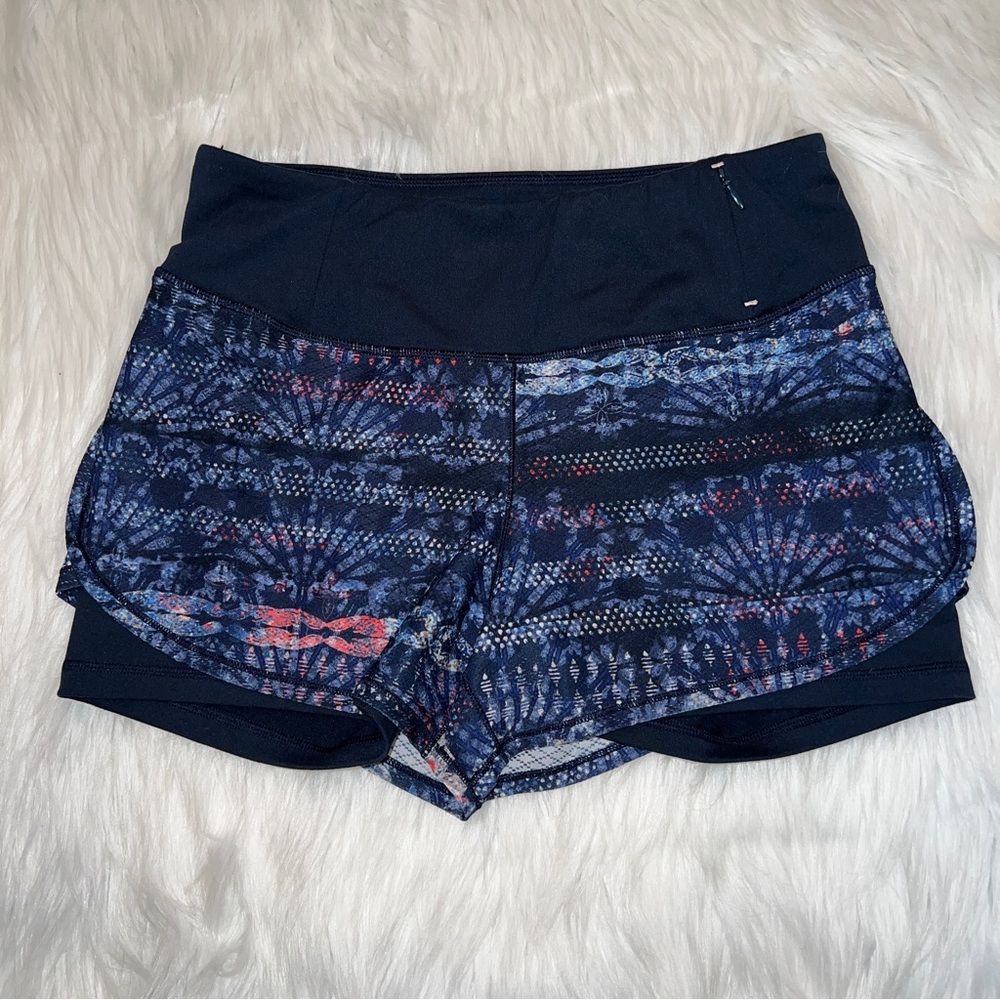 Calia Blue Patterned Lined Athletic Shorts Size Small